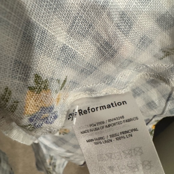 NWOT Reformation Kassi Linen Top in Al Fresco - Sz 12 - Picture 4 of 6